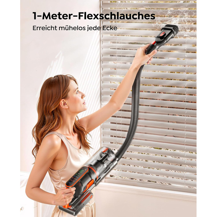 Бездротовий акумуляторний пилосос Fieety 600W з ароматерапією та гнучким з'єднанням, 65 хвилин роботи, для твердих поверхонь, килимів та авто