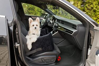 Автокрісло для собак та котів | Чорний велюр, розмір L (57x50 см) | Зручне автоліжко для тварин