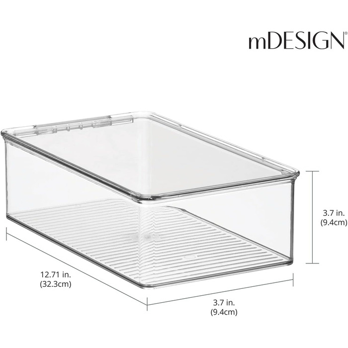 mDesign 2-Piece Stackable Shoe Box with Lid – Practical Shoe Storage Box Made of Plastic – Ideal for Protected Storage of Sandals, Sneakers, etc. – Transparent