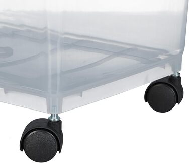 Коробки для корму для собак Relaxdays 2 шт., 10L та 30L, з кришкою, роликами, лопаткою, прозорі/чорні