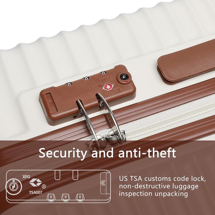 Жорсткий валіза ручної огляду з 4 колесами-спіннерами, TSA-замок, легкий, для подорожей