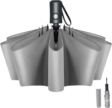 Візон парасолька автоматична, 8 спиць, тефлонове покриття, зелений (8 спиць - сірий)