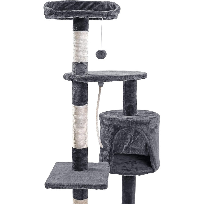 Кігтеточка для котів ESTEXO 112 см, XL, ігровий комплекс, кріпиться до стіни, сірого кольору