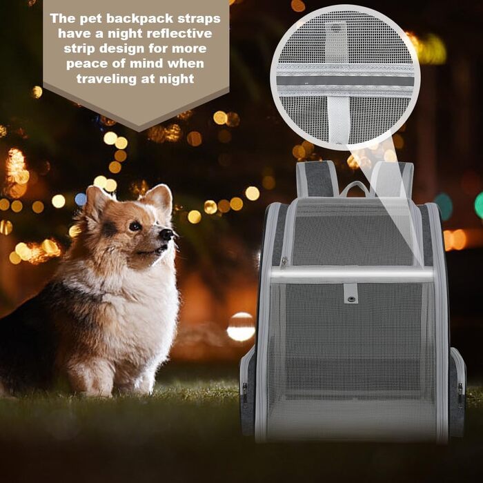 Рюкзак-переноска для кота/собаки, 40x32x28 см, сірий. Ідеально для тварин до 5 кг