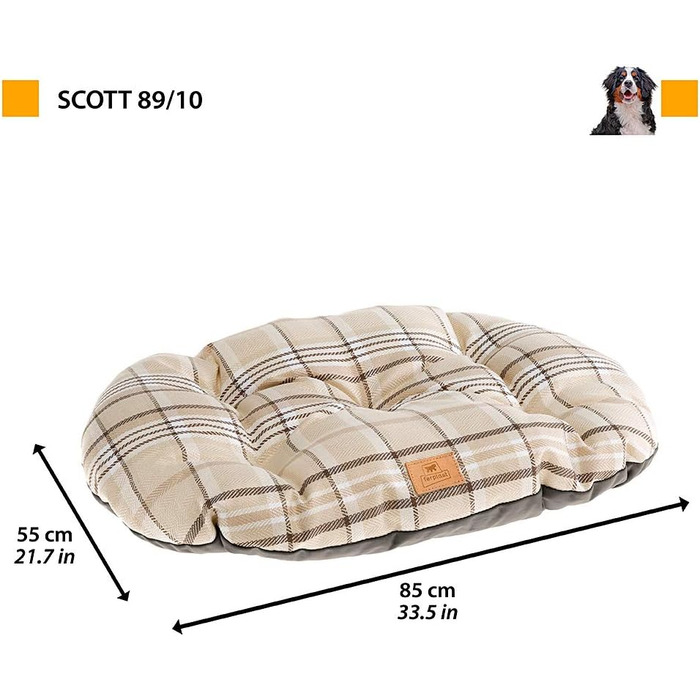 Крісло-лежанка для собак та котів Ferplast, 78x50x15 см, блакитне, з візерунком, лежанка для маленьких тварин