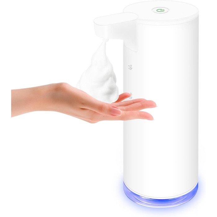 Mamiddle Automatic Soap Dispenser Stainless Steel with Sensor Infrared Foam Soap Dispenser Electric IPX5 Waterproof USB-C Charging with Infrared Motion Sensor for Kitchen & Bath (White)