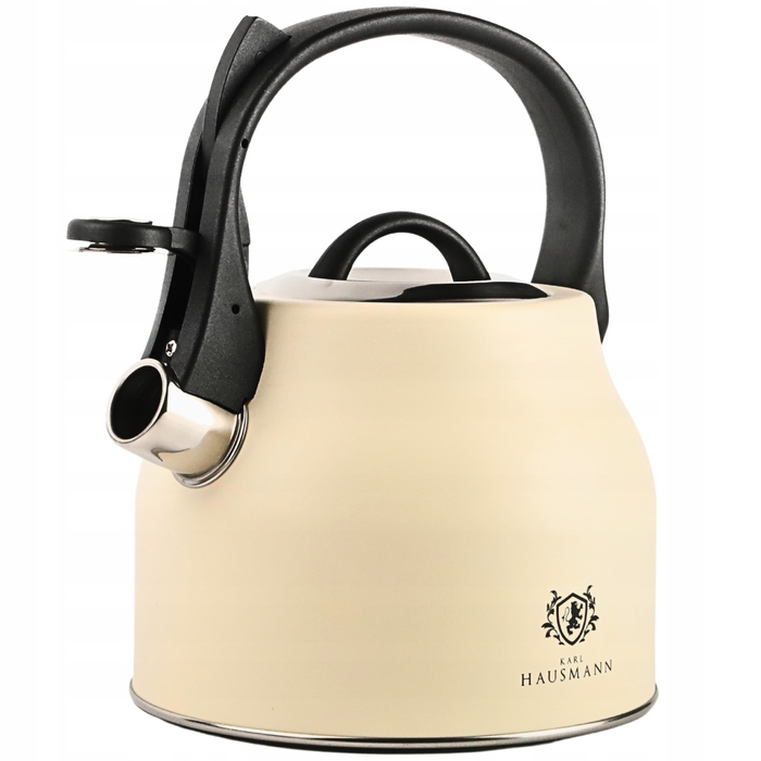 Класичний сталевий чайник Karl Hausmann, 2,3 л (бежевий, чорний, сріблясто-сірий)