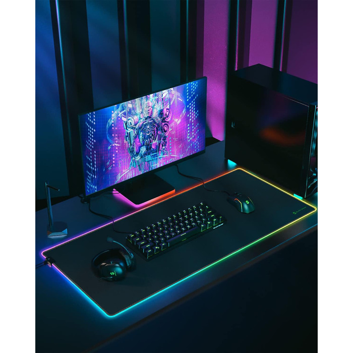 Ігрова мишка Pad Black Shark Manta P3 XL (90x40 см) - килимок для миші з RGB підсвічуванням, вологостійкий, чорний