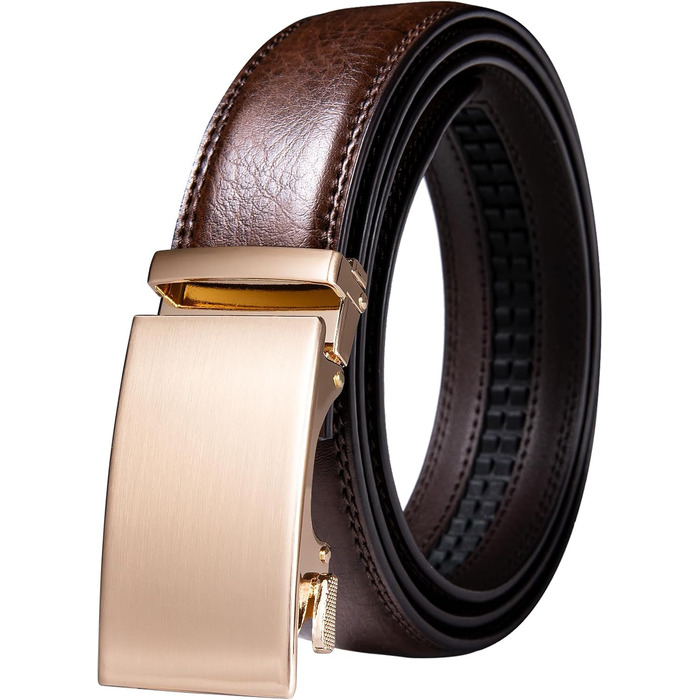 Чоловічий шкіряний ремінь Barry.Wang чорного кольору з 3 автоматичними пряжками, регульований бізнес-пояс (130 см), у подарунковій коробці