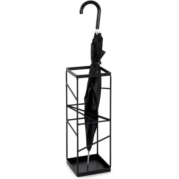 Підставка для парасольки HAKU Möbel, чорна, металева, 17x49x17 см, сучасний стиль