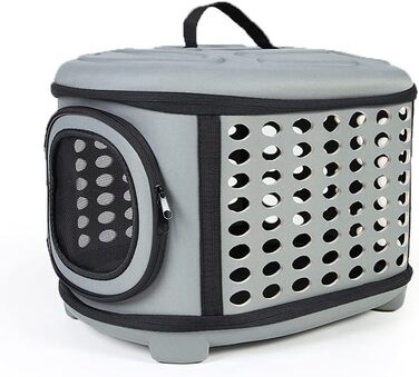 Складана переноска для кота, переноска для кота/маленьких собак, переноска з м'яким дном (сіра)