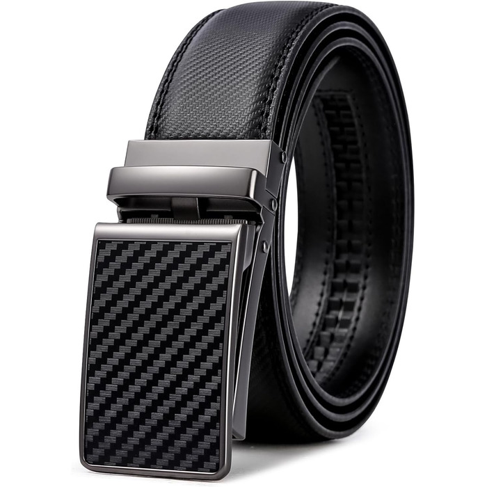 Чоловічий шкіряний ремінь Frentree з автоматичною пряжкою, 35 мм, без отворів, регульований (125 см, обхват талії 91-106 см)