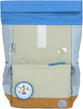 Дитячий рюкзак LÄSSIG з нагрудним ременем, 12 літрів, водонепроникний, Rolltop, зелений/блакитний