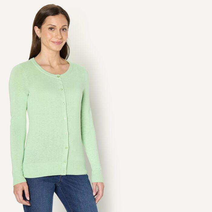 Жіночий кардиган Essentias з круглим вирізом, великий розмір (XL), колір: хакі