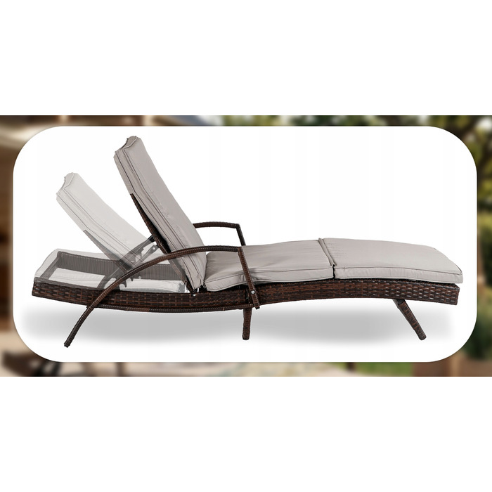 Шезлонг із техноротанга сірого кольору Mebel Elite