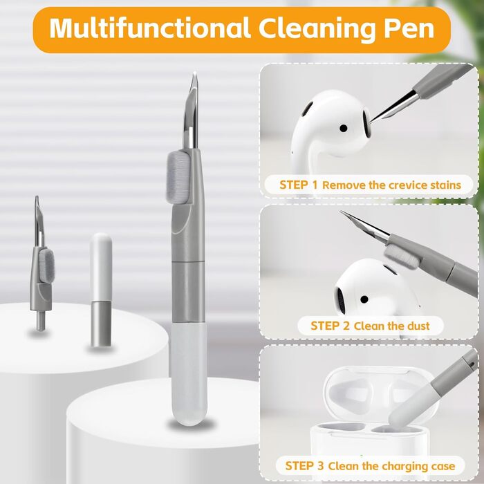 Набір для чищення клавіатури Alyvisun 11 в 1: для ноутбука, телефону, планшета, комп'ютера. Сірий