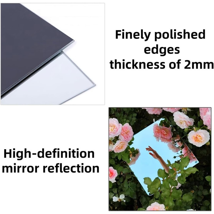 HD акриловий дзеркальний наліпка на стіну, самоклеючий, для макіяжу, фітнесу, дитячої кімнати, декор плитки (4)