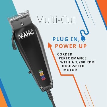 Машинка для стрижки собак WAHL Multi-Cut, з кабелем, тиха, чорна, з високоякісним сталевим лезом