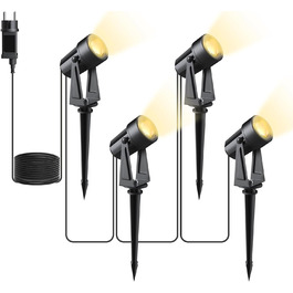 LED-стрічка для саду, 14м, 4 шт, тепле світло 3000K, вологостійка IP65, 27V, 600lm, для саду, тераси, під'їзду, 4 в 1