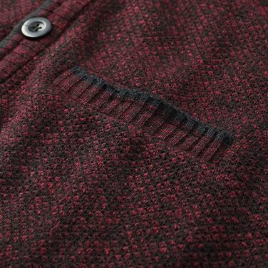 Чоловічий в'язаний кардиган Allthemen з V-подібним вирізом, з підкладкою, на кнопках, з грубої в'язки, теплий, перехідний, розмір 4XL, бордовий