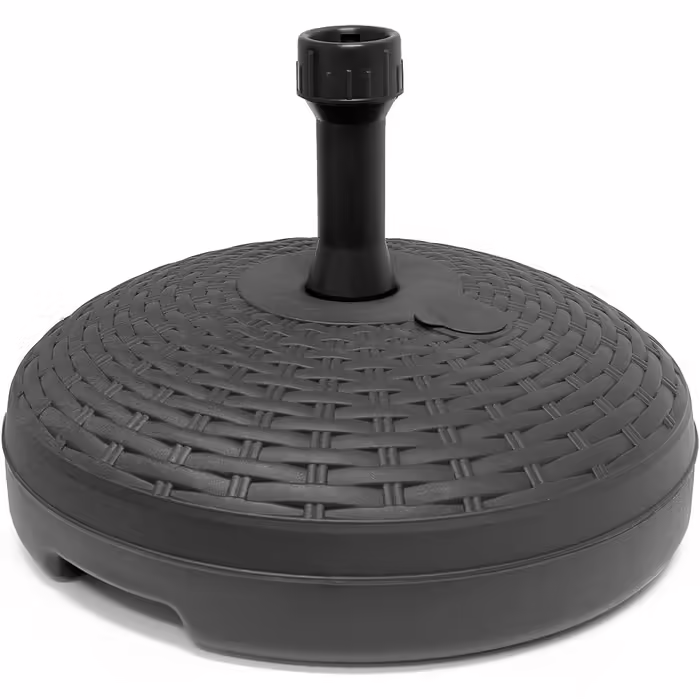 BRANDED ITEM Umbrella Stand Parasol Stand Plastic Parasol Holder Umbrella Stand with Rattan Look, Round, Fillable