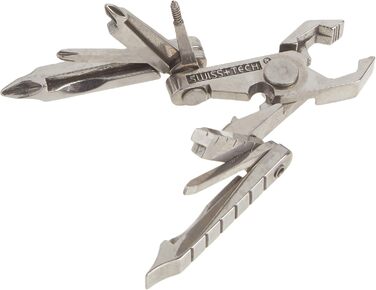 Swiss+Tech ST53100 Polished SS 19-in-1 Micro Pocket Multitool for Camping, Outdoor, Hardware