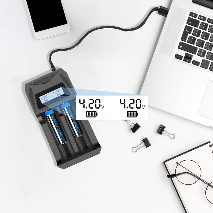 Зарядний пристрій для акумуляторів 18650 з LCD дисплеєм, 12 слотів, універсальний, швидка зарядка для 26650, 16340, 14500, 18350, 18500 AA AAA (тільки зарядний пристрій)