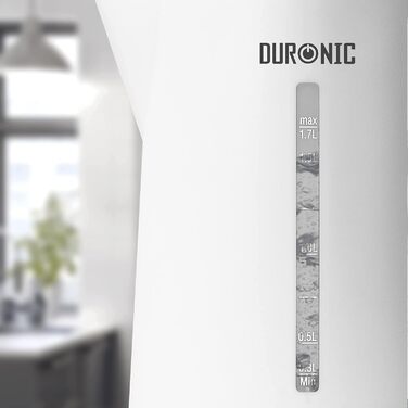 Електричний чайник Duronic EK30 BK: 3000 Вт, регулювання температури, 1.5 л, антикальк-фільтр, LED-дисплей, функція підтримання тепла, швидкий нагрів, чорний/білий