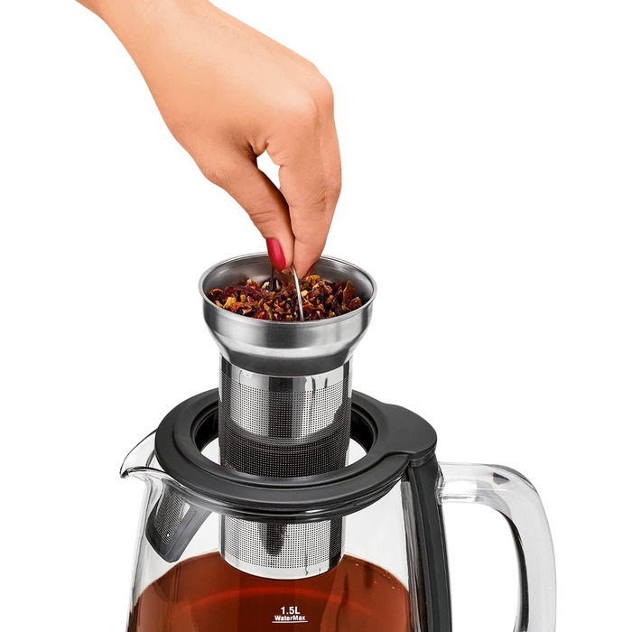 Електричний чайник ProfiCook PC-WK 1020 G: скляний корпус, 1.7 л, з тефлоновим фільтром, функція підігріву, 3000 Вт