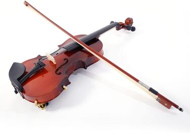 Скряпіна 4/4 Violin Set - Повний Розмір, Скряпіна, з Аркою, Струною, Смичком, Підпоркою та Високоякісною скрипкою з Масиву Дерева для Початківців (Натуральні Кольори)