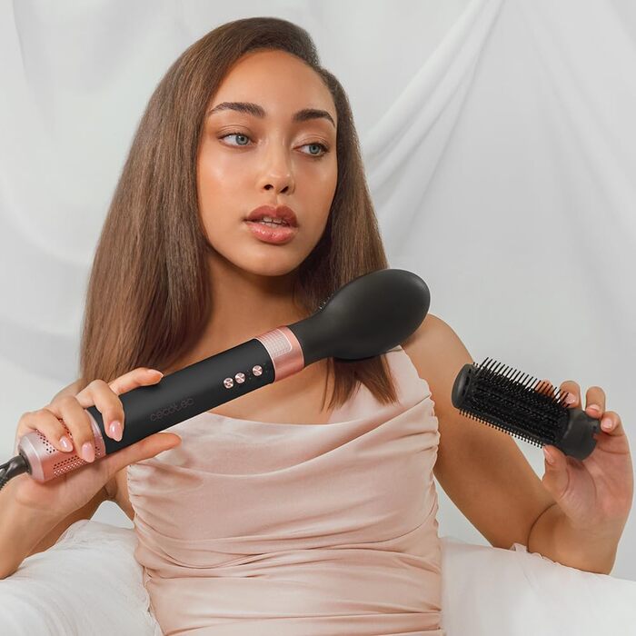 Фен-щітка Cecotec AirGlam Blue 12in1: 12 насадок, Coanda CeramicCare, 1400W, без пуху та пера