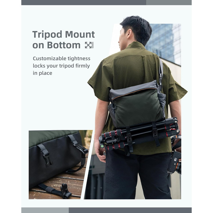 Чохол-сумка на плече для камери LLANO для DSLR/беззеркальних камер, зелений