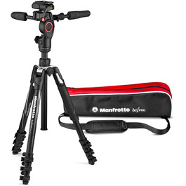 Штатив Manfrotto Befree Advanced 3-Way з тріножкою та fluid head з алюмінію для камер та відеокамер до 6 кг, ультракомпактний, аксесуари для фото та відео