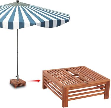 vidaXL Acacia Wood Parasol Stand Umbrella Stand Parasol Stand