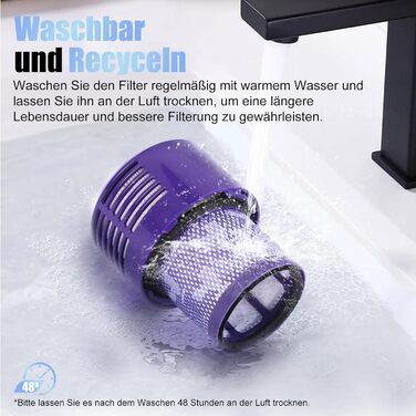 Dyson V10 Dustbin Compatible with Fluffy V10 - Replacement Part 969509-02 with HEPA Filter