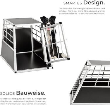 Транспортна переноска для собак tectake® XL - переноска для авто та дому, алюміній, для 2 собак, 97 x 90 x 69,5 см