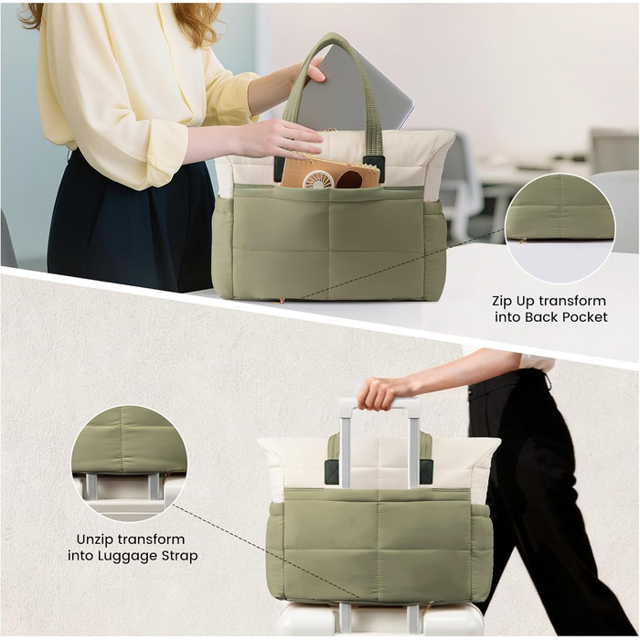 Сумка для ноутбука LOVEVOOK для жінок (бобово-бежева, 15.6 дюймів)