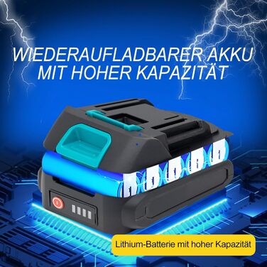 Акумуляторна міні-пила 6 дюймів (20 см) з безщітковим мотором, комплект з 2 ланцюгами 6 дюймів, 2 ланцюгами 8 дюймів, 2 направляючими плитами, 2 батареями високої ємності, для обрізки дерев та різання деревини, блакитна