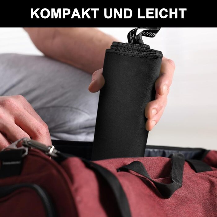 Набір рушників з мікрофібри (3 шт.): 180x90 см, 80x40 см, 50x30 см. Швидкосохнучі, для подорожей, спорту, пляжу. Чорний колір