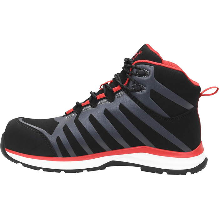 Робочі черевики ELTEN Jori Rapid Black-red Mid ESD S3S, чоловічі та жіночі, текстиль, пластикова захисна капа, легкі, спортивні, 44 EU, чорний/червоний