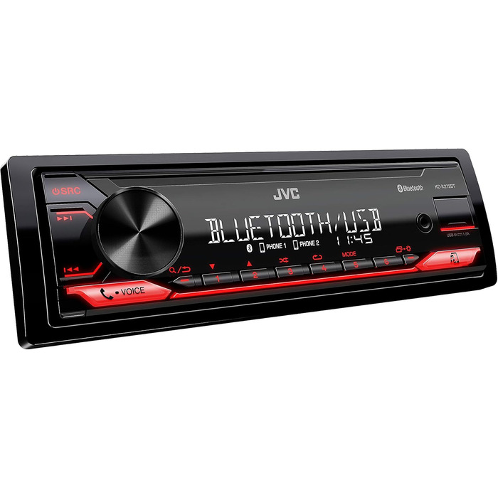 Автомагнітола JVC KD-X272BT з Bluetooth, USB, AUX, підсилювачем 4х50 Вт, червоне підсвічування, підтримка Spotify, цифровий медіаресивер