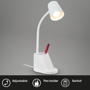 LED настільна лампа BRILONER з торшетом, чорна, 38,5 см, сенсорне керування, поворотна, з можливістю заміни лампочки