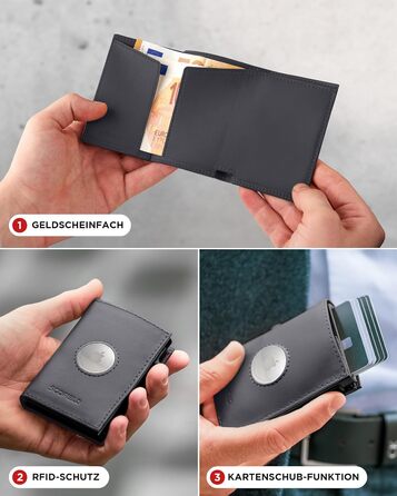 SF SCOFIELD Duality Magflip Airtag Wallet (Cardholder without Coin Pocket) - Wallet for 8-10 Cards - Men's Wallet with RFID Protection - Slim Wallet - Smart Wallet - Card Case with Air Tag Compartment - Purse