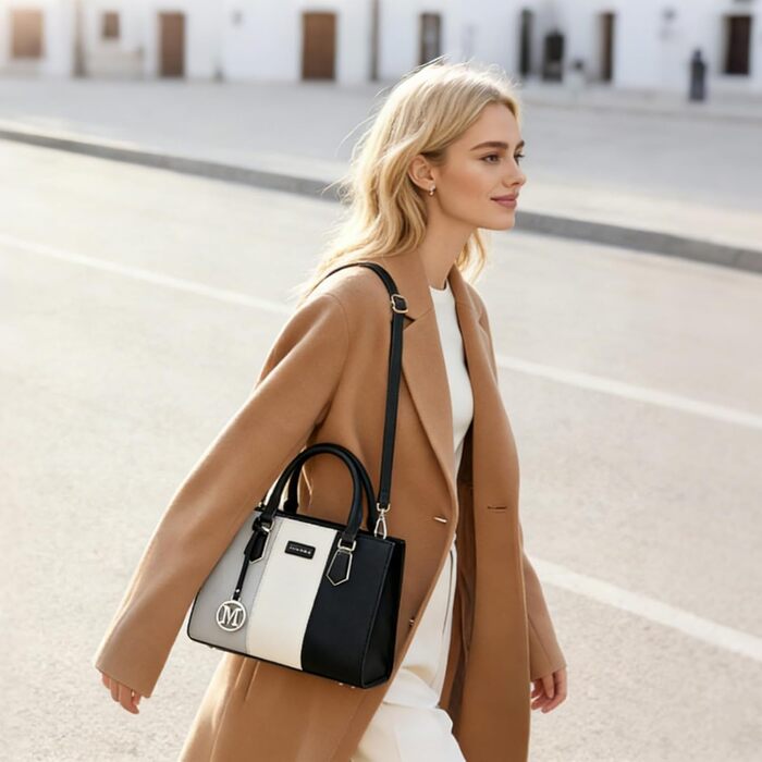 Сумка жіноча Miss Lulu середнього розміру, PU шкіра, сіра. Зі знімним ремінцем, для офісу, школи, подорожей та покупок