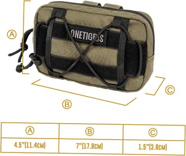 OneTigris EDC-сумка для корму для собак, MOLLE-сумка, підходить для собачого спорядження та тренувань (2 шт., коричнева)