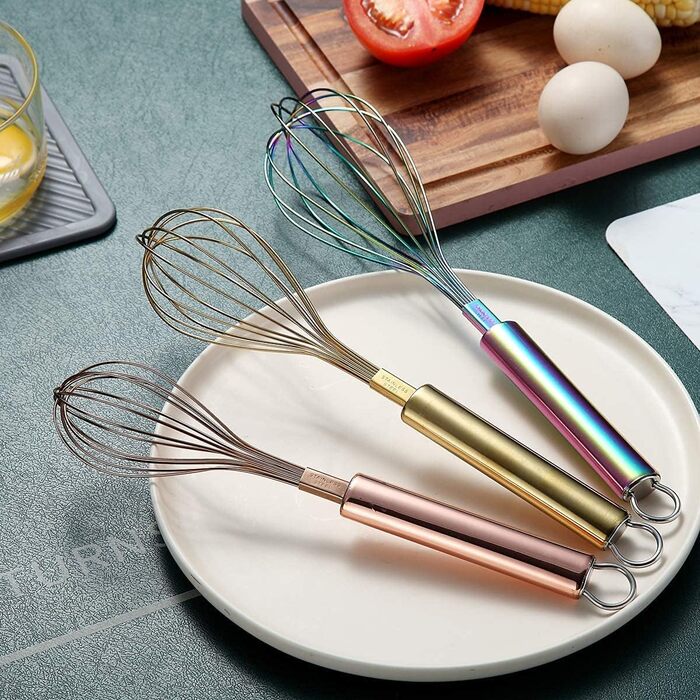 Набір вінчиків Kyraton з нержавіючої сталі (8', 10', 12') - 3 шт. для кухні, приготування їжі, збивання та перемішування