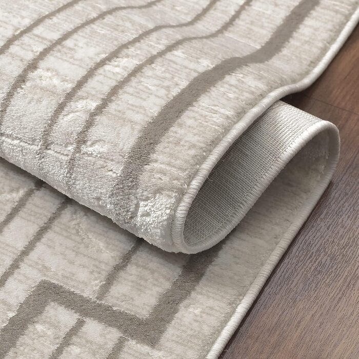 Килимок для вітальні SANAT Harmony - короткий ворс, 120x160 см, підходить для різних кімнат, сертифікат Öko-Tex 100, класичний бежевий