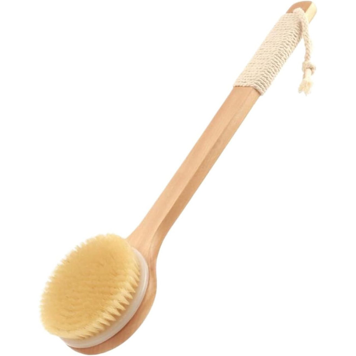 15.9 Inch Bath Body Brushes Women Wooden Long Handle Bath Brushes Men Hog Bristle Shower Brushes