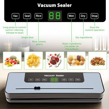Вакуумний пакувальник Großcat з 50 пакетами, апарат для пакування продуктів харчування з різаком та цифровим таймером для кухні та ресторану