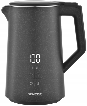 Електричний чайник Sencor SWK0600, 2200 Вт, 1.7 л, з регулюванням температури, чорний